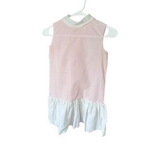 Vtg 50s Kate Greenaway Pink and White Sleeveless Dress polka dot girls 10 medium